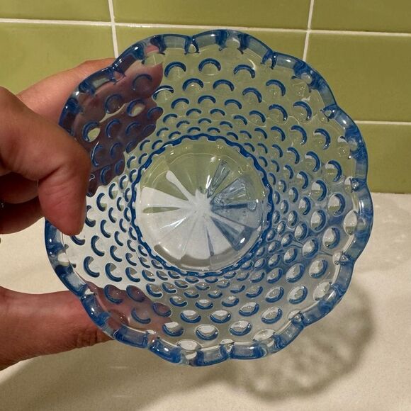 Vintage Emily’s Attic Blue by Gorham Crystal – Pair of Votive Candle Holders - Picture 3 of 9